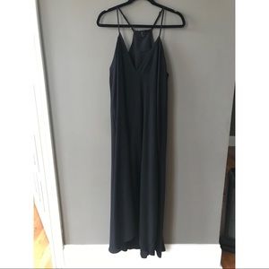 NWOT Maxi Deep V Black Dress